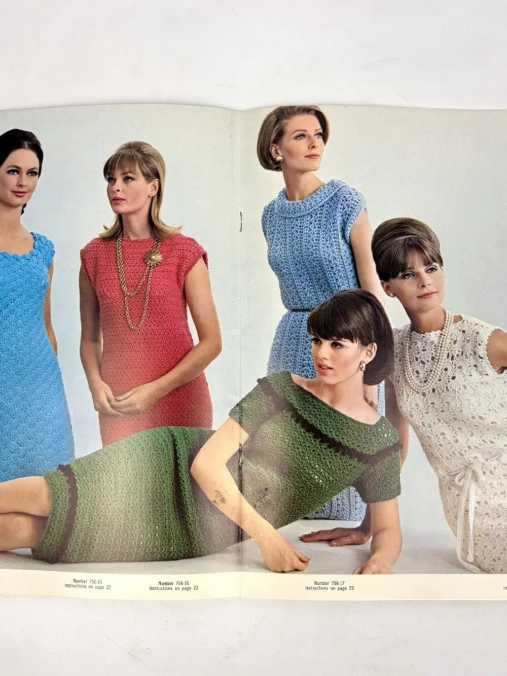 Vtg 60s Columbia Minerva Crochet Collection Pattern Book 756 Sweater Dress Suit